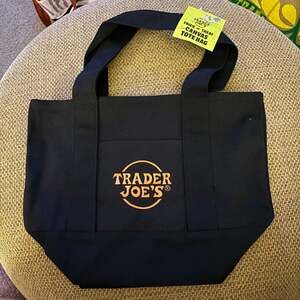 Trader Joe's Trick-or-Treat Limited Edition Mini Canvas Tote Bag Black